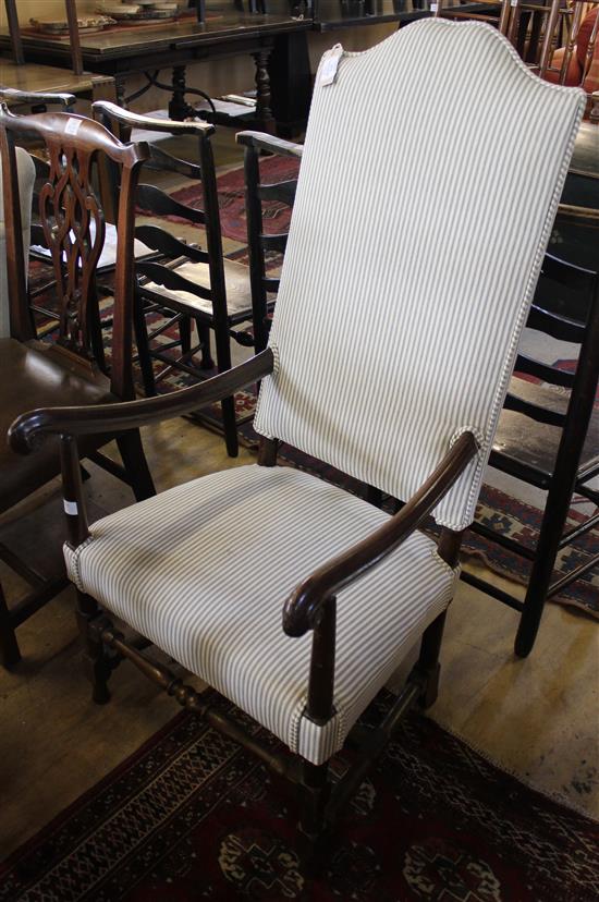 Mahogany frame high back elbow chair